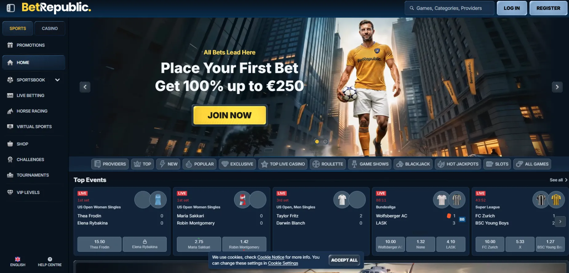 BetRepublic Casino Screen
