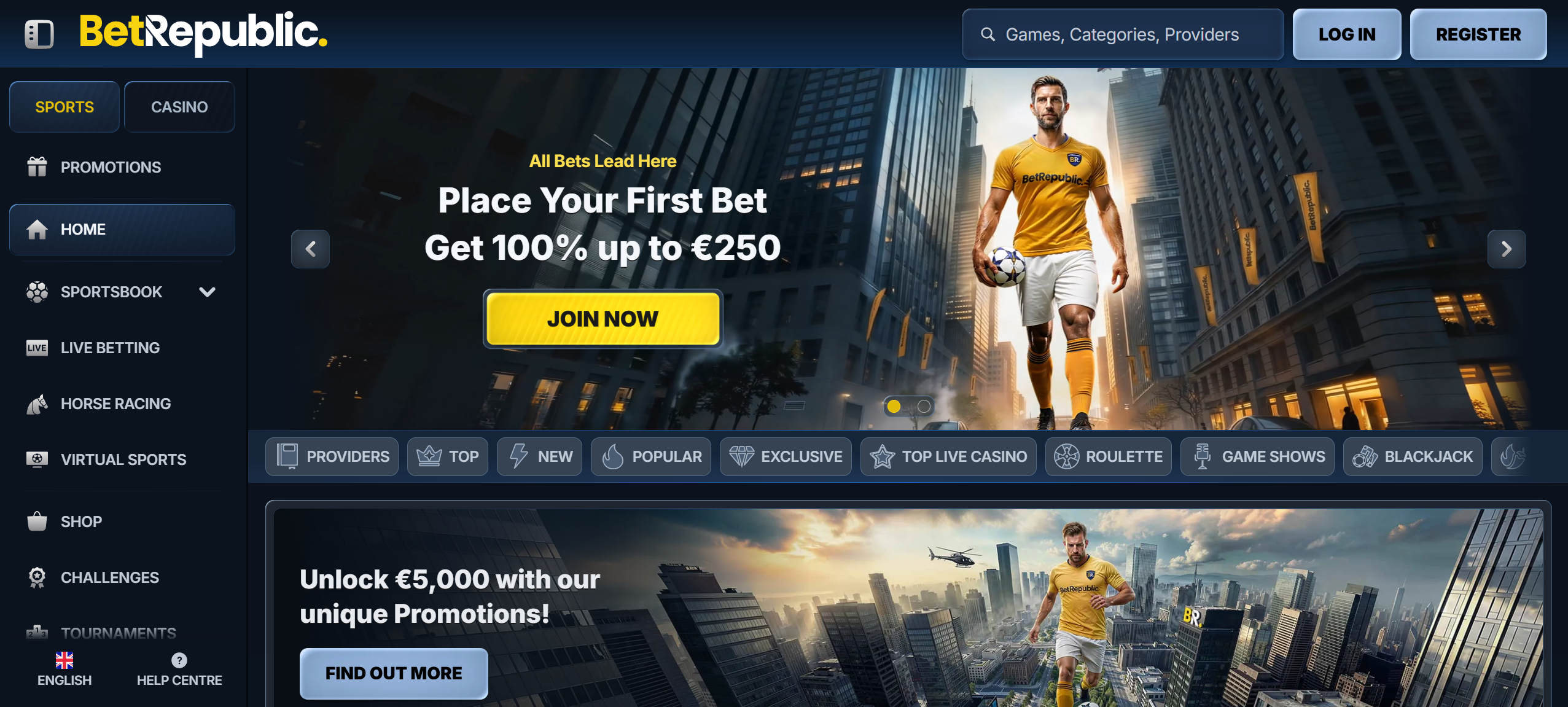 BetRepublic Casino Screen